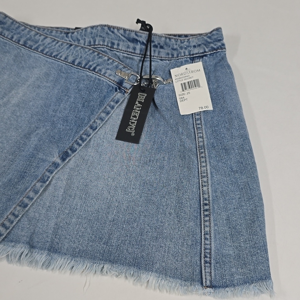 NWT BlankNYC wrap asymmetrical Jean denim skirt - Picture 4 of 10